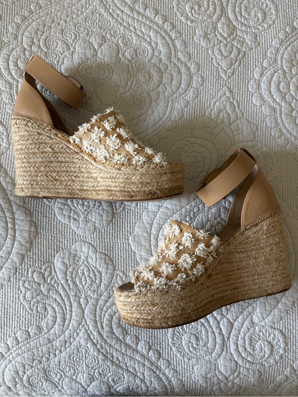 Marc Fisher Adalyn Espadrille Raffia Wedge Sandals